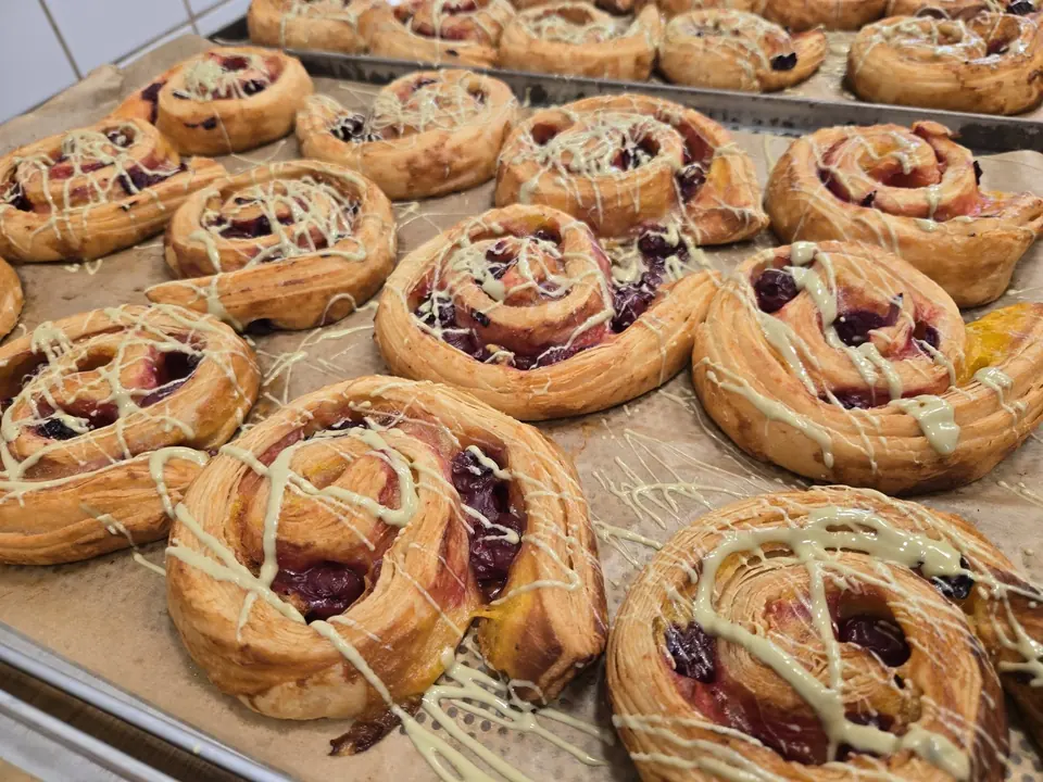 Frissen sült csigák közelről